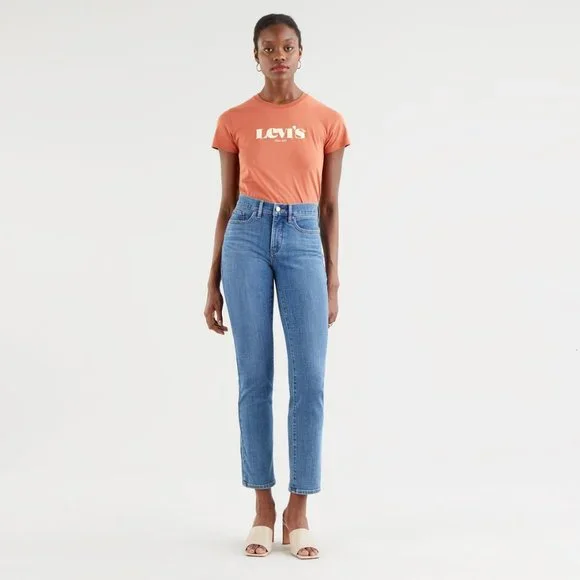 Levi's 314 Shaping Straight Jeans High Rise Waisted Slim Long Denim Jeans - 26 - Picture 13 of 13